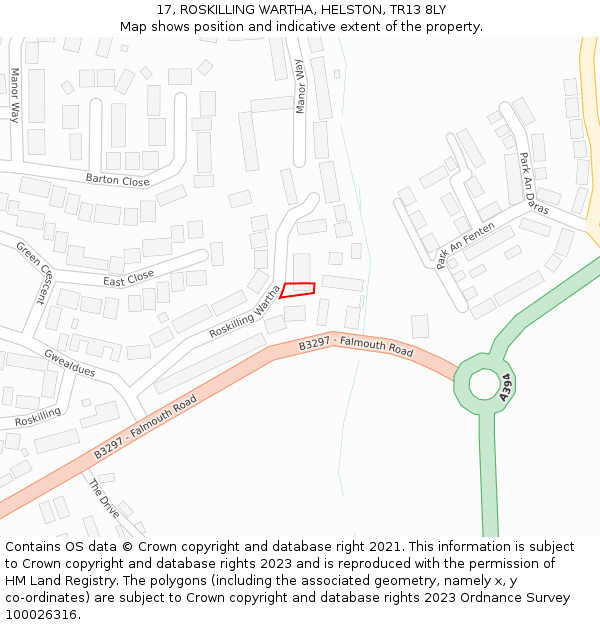 17, ROSKILLING WARTHA, HELSTON, TR13 8LY: Location map and indicative extent of plot