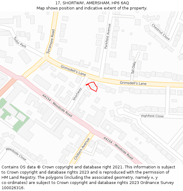 17, SHORTWAY, AMERSHAM, HP6 6AQ: Location map and indicative extent of plot