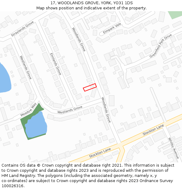 17, WOODLANDS GROVE, YORK, YO31 1DS: Location map and indicative extent of plot