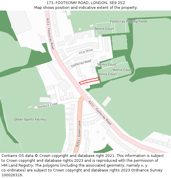 173, FOOTSCRAY ROAD, LONDON, SE9 2SZ: Location map and indicative extent of plot