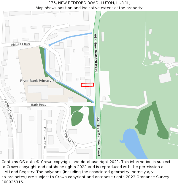 175, NEW BEDFORD ROAD, LUTON, LU3 1LJ: Location map and indicative extent of plot