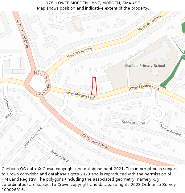 176, LOWER MORDEN LANE, MORDEN, SM4 4SS: Location map and indicative extent of plot