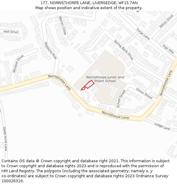 177, NORRISTHORPE LANE, LIVERSEDGE, WF15 7AN: Location map and indicative extent of plot