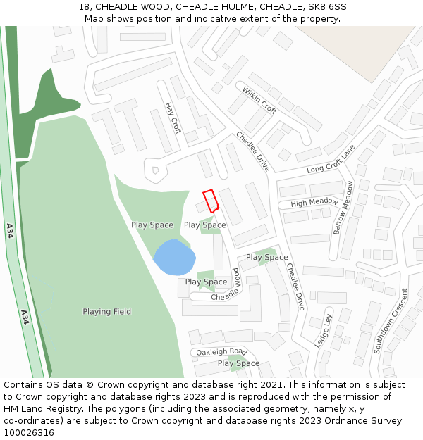 18, CHEADLE WOOD, CHEADLE HULME, CHEADLE, SK8 6SS: Location map and indicative extent of plot