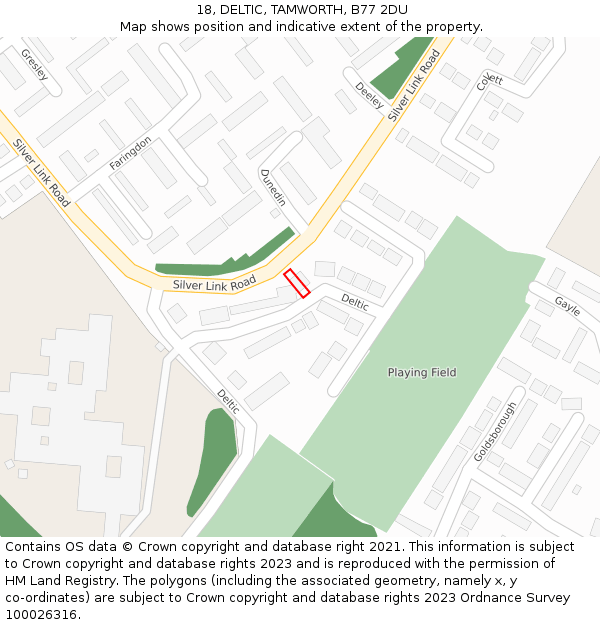 18, DELTIC, TAMWORTH, B77 2DU: Location map and indicative extent of plot