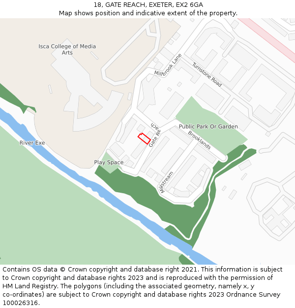 18, GATE REACH, EXETER, EX2 6GA: Location map and indicative extent of plot