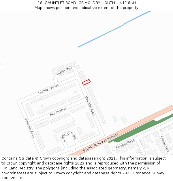 18, GAUNTLET ROAD, GRIMOLDBY, LOUTH, LN11 8UH: Location map and indicative extent of plot