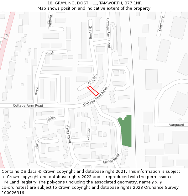 18, GRAYLING, DOSTHILL, TAMWORTH, B77 1NR: Location map and indicative extent of plot