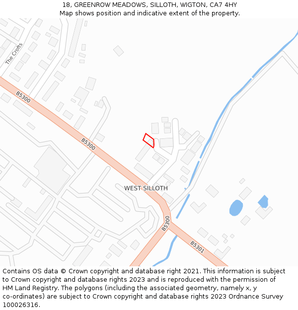 18, GREENROW MEADOWS, SILLOTH, WIGTON, CA7 4HY: Location map and indicative extent of plot