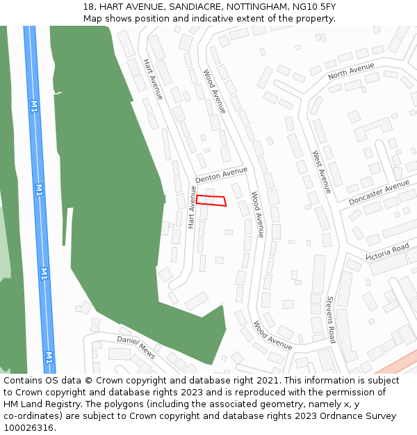 18, HART AVENUE, SANDIACRE, NOTTINGHAM, NG10 5FY: Location map and indicative extent of plot