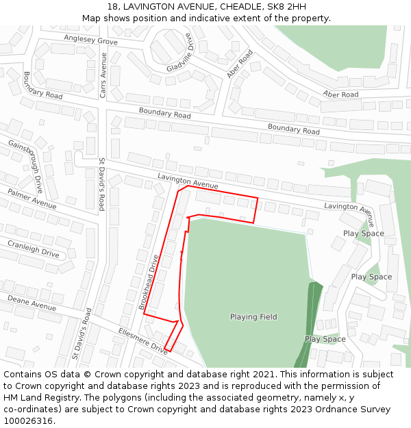 18, LAVINGTON AVENUE, CHEADLE, SK8 2HH: Location map and indicative extent of plot