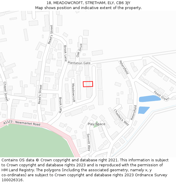 18, MEADOWCROFT, STRETHAM, ELY, CB6 3JY: Location map and indicative extent of plot