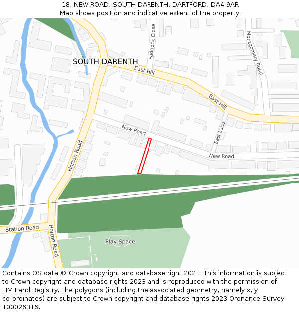 18, NEW ROAD, SOUTH DARENTH, DARTFORD, DA4 9AR: Location map and indicative extent of plot