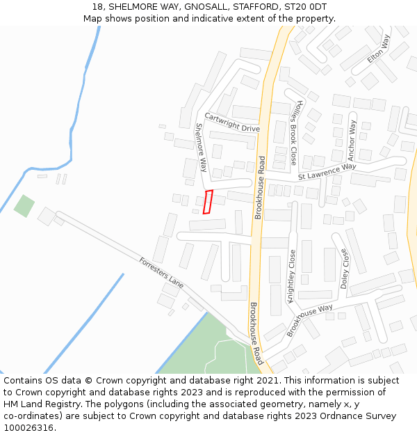 18, SHELMORE WAY, GNOSALL, STAFFORD, ST20 0DT: Location map and indicative extent of plot