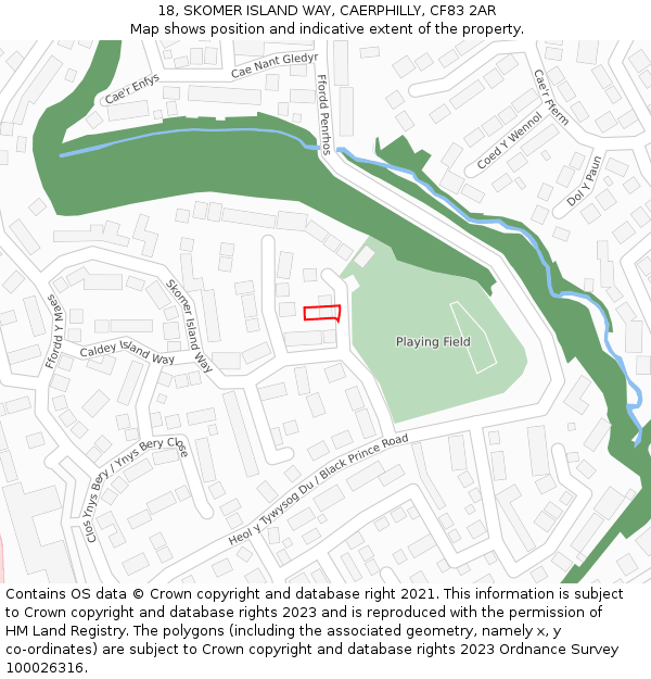 18, SKOMER ISLAND WAY, CAERPHILLY, CF83 2AR: Location map and indicative extent of plot