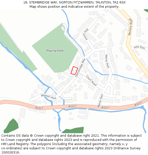 18, STEMBRIDGE WAY, NORTON FITZWARREN, TAUNTON, TA2 6SX: Location map and indicative extent of plot