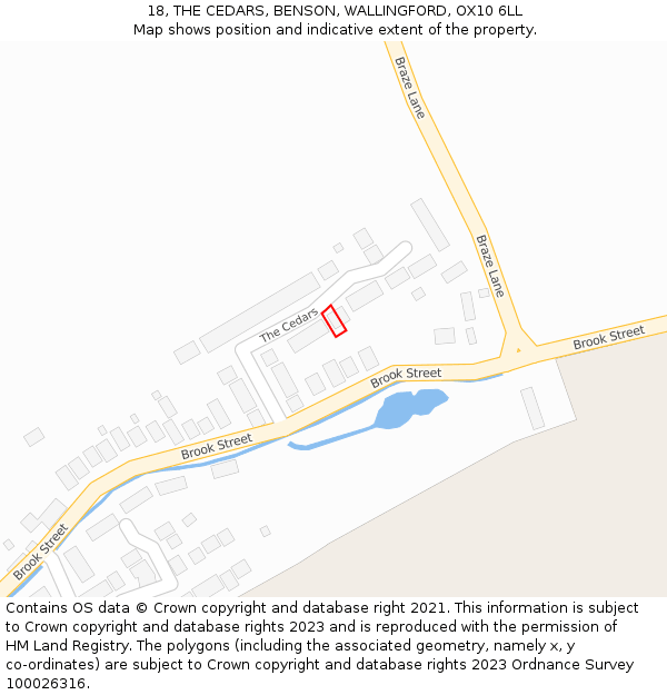 18, THE CEDARS, BENSON, WALLINGFORD, OX10 6LL: Location map and indicative extent of plot