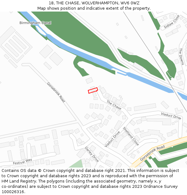 18, THE CHASE, WOLVERHAMPTON, WV6 0WZ: Location map and indicative extent of plot