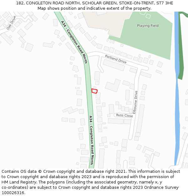 182, CONGLETON ROAD NORTH, SCHOLAR GREEN, STOKE-ON-TRENT, ST7 3HE: Location map and indicative extent of plot