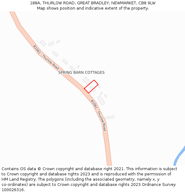 188A, THURLOW ROAD, GREAT BRADLEY, NEWMARKET, CB8 9LW: Location map and indicative extent of plot