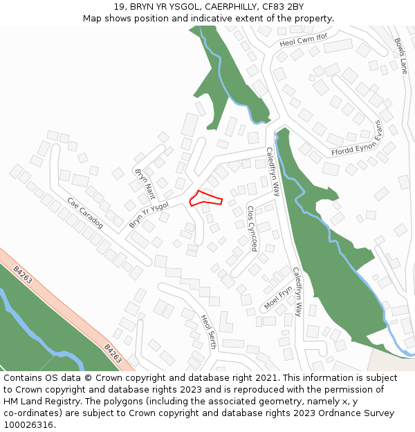 19, BRYN YR YSGOL, CAERPHILLY, CF83 2BY: Location map and indicative extent of plot