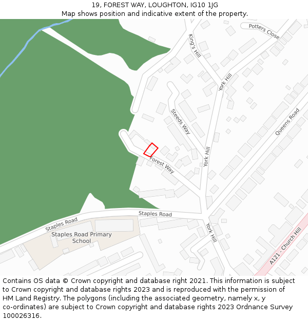 19, FOREST WAY, LOUGHTON, IG10 1JG: Location map and indicative extent of plot