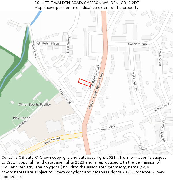 19, LITTLE WALDEN ROAD, SAFFRON WALDEN, CB10 2DT: Location map and indicative extent of plot