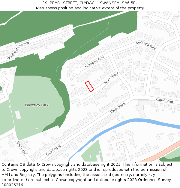 19, PEARL STREET, CLYDACH, SWANSEA, SA6 5PU: Location map and indicative extent of plot