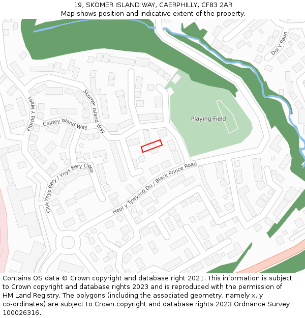 19, SKOMER ISLAND WAY, CAERPHILLY, CF83 2AR: Location map and indicative extent of plot