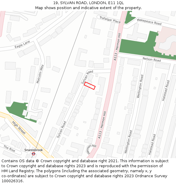 19, SYLVAN ROAD, LONDON, E11 1QL: Location map and indicative extent of plot