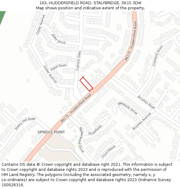 193, HUDDERSFIELD ROAD, STALYBRIDGE, SK15 3DW: Location map and indicative extent of plot