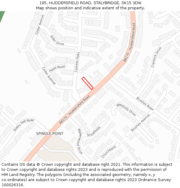 195, HUDDERSFIELD ROAD, STALYBRIDGE, SK15 3DW: Location map and indicative extent of plot