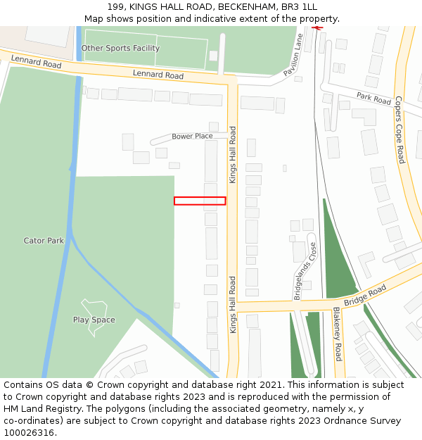 199, KINGS HALL ROAD, BECKENHAM, BR3 1LL: Location map and indicative extent of plot