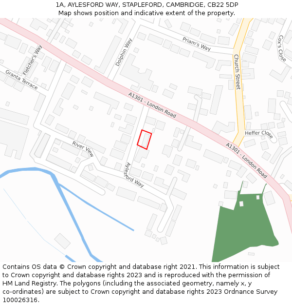 1A, AYLESFORD WAY, STAPLEFORD, CAMBRIDGE, CB22 5DP: Location map and indicative extent of plot