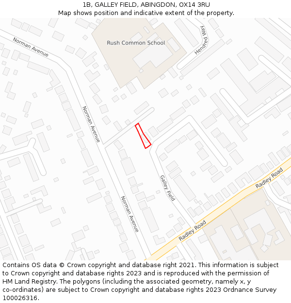 1B, GALLEY FIELD, ABINGDON, OX14 3RU: Location map and indicative extent of plot