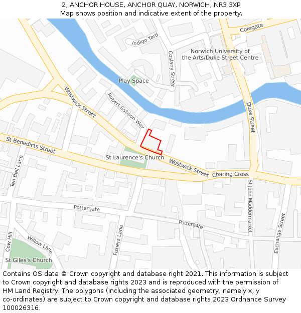 2, ANCHOR HOUSE, ANCHOR QUAY, NORWICH, NR3 3XP: Location map and indicative extent of plot