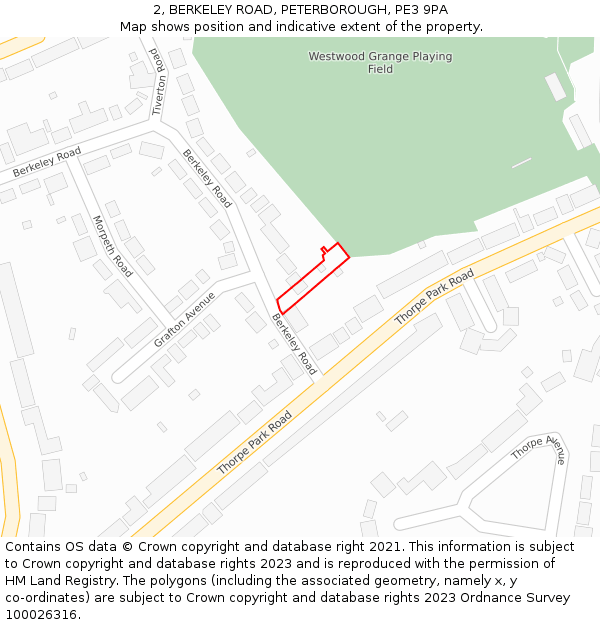 2, BERKELEY ROAD, PETERBOROUGH, PE3 9PA: Location map and indicative extent of plot