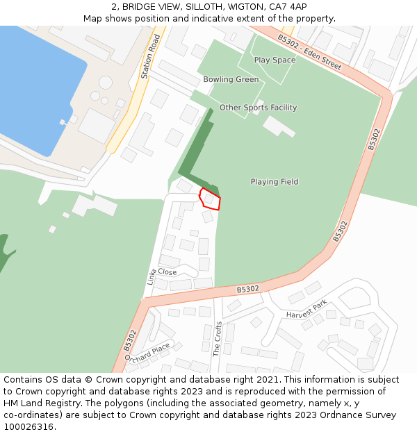 2, BRIDGE VIEW, SILLOTH, WIGTON, CA7 4AP: Location map and indicative extent of plot