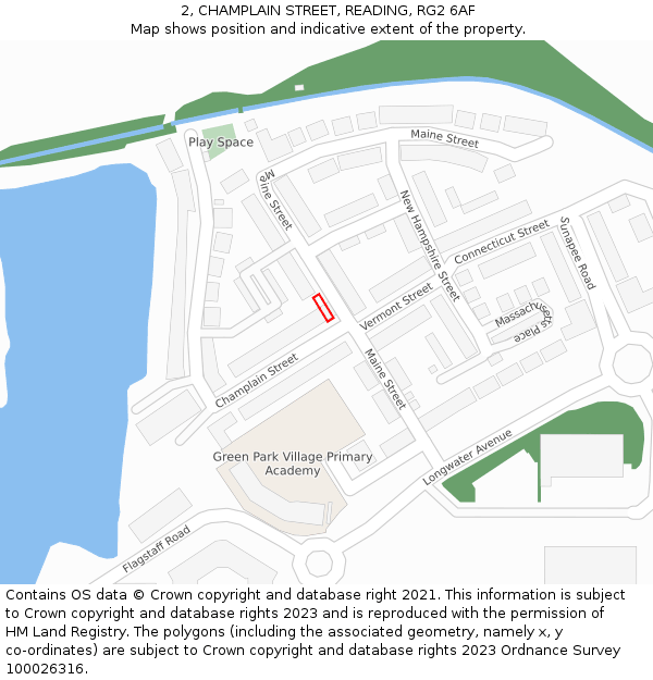 2, CHAMPLAIN STREET, READING, RG2 6AF: Location map and indicative extent of plot