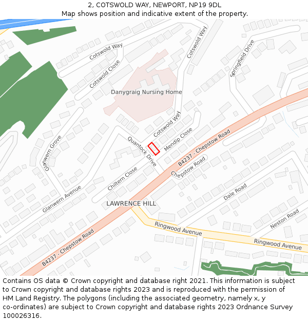 2, COTSWOLD WAY, NEWPORT, NP19 9DL: Location map and indicative extent of plot