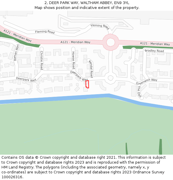 2, DEER PARK WAY, WALTHAM ABBEY, EN9 3YL: Location map and indicative extent of plot