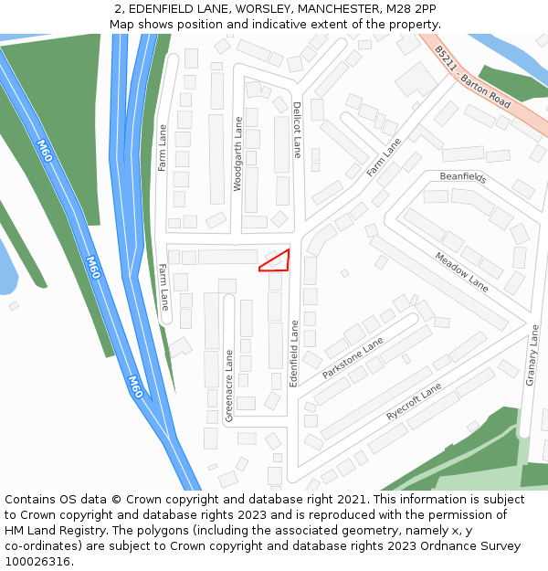 2, EDENFIELD LANE, WORSLEY, MANCHESTER, M28 2PP: Location map and indicative extent of plot