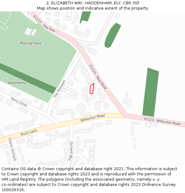 2, ELIZABETH WAY, HADDENHAM, ELY, CB6 3SF: Location map and indicative extent of plot