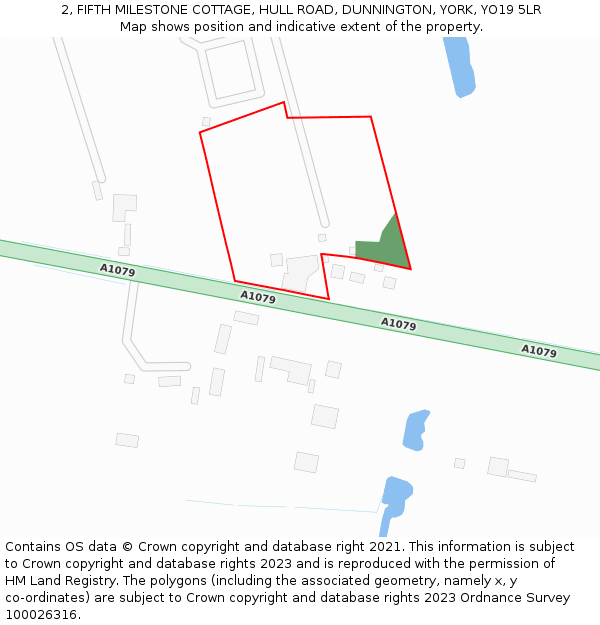 2, FIFTH MILESTONE COTTAGE, HULL ROAD, DUNNINGTON, YORK, YO19 5LR: Location map and indicative extent of plot