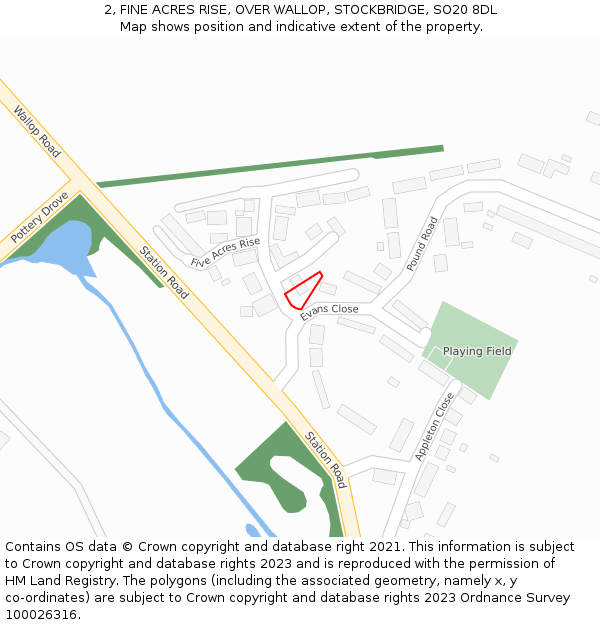 2, FINE ACRES RISE, OVER WALLOP, STOCKBRIDGE, SO20 8DL: Location map and indicative extent of plot