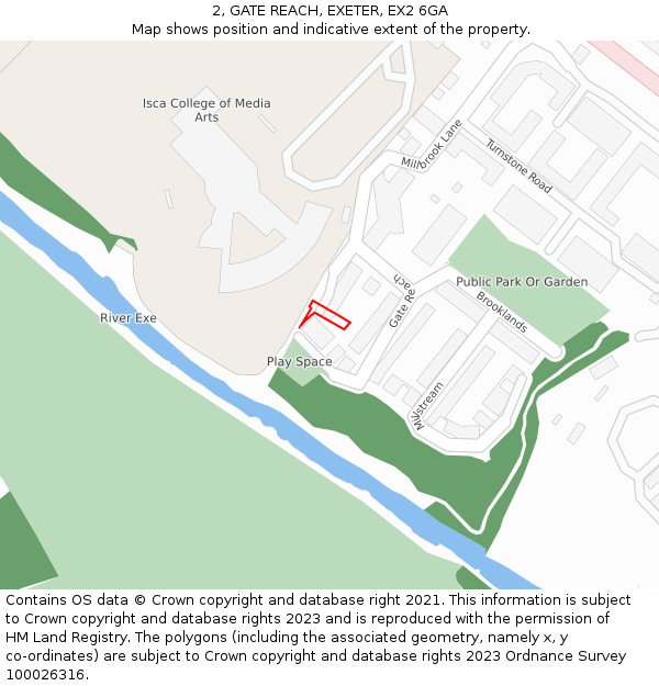 2, GATE REACH, EXETER, EX2 6GA: Location map and indicative extent of plot