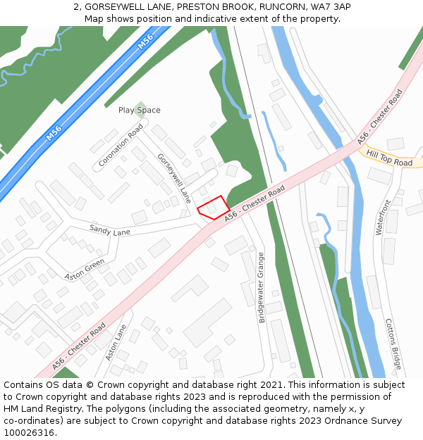 2, GORSEYWELL LANE, PRESTON BROOK, RUNCORN, WA7 3AP: Location map and indicative extent of plot