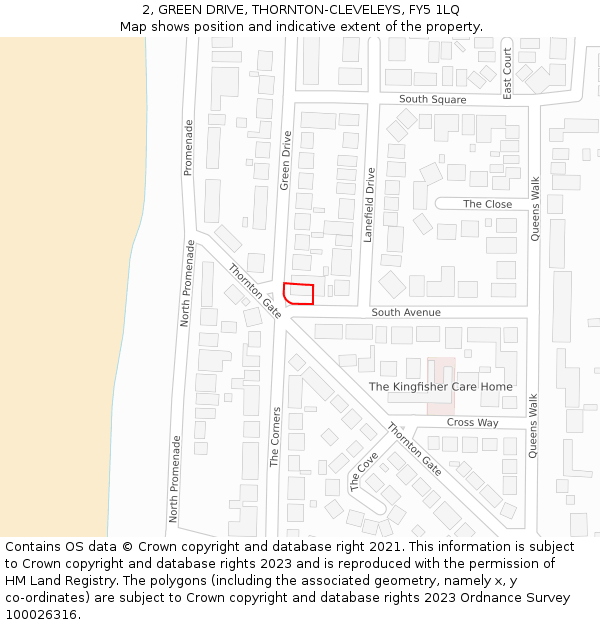 2, GREEN DRIVE, THORNTON-CLEVELEYS, FY5 1LQ: Location map and indicative extent of plot