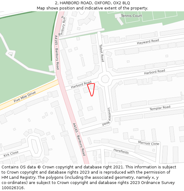 2, HARBORD ROAD, OXFORD, OX2 8LQ: Location map and indicative extent of plot