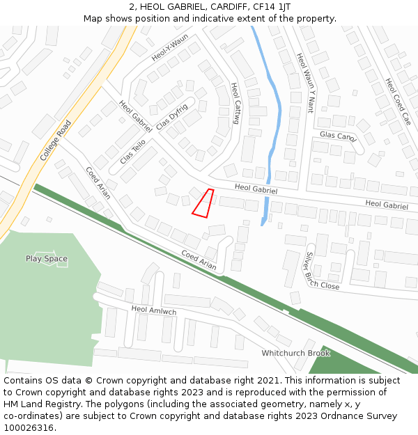 2, HEOL GABRIEL, CARDIFF, CF14 1JT: Location map and indicative extent of plot